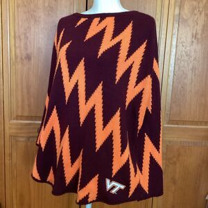 Emerson Street Virginia Tech Hokies Shawl Sweater Maroon Orange Chevron